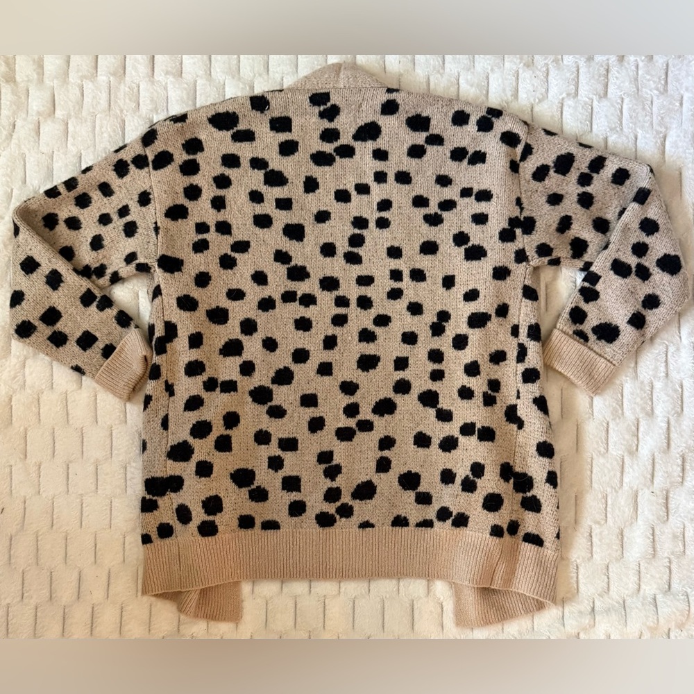 Mi Ami Leopard Print Open Front Cardigan Beige Black Women’s Size S Francesca’s - Picture 3 of 8